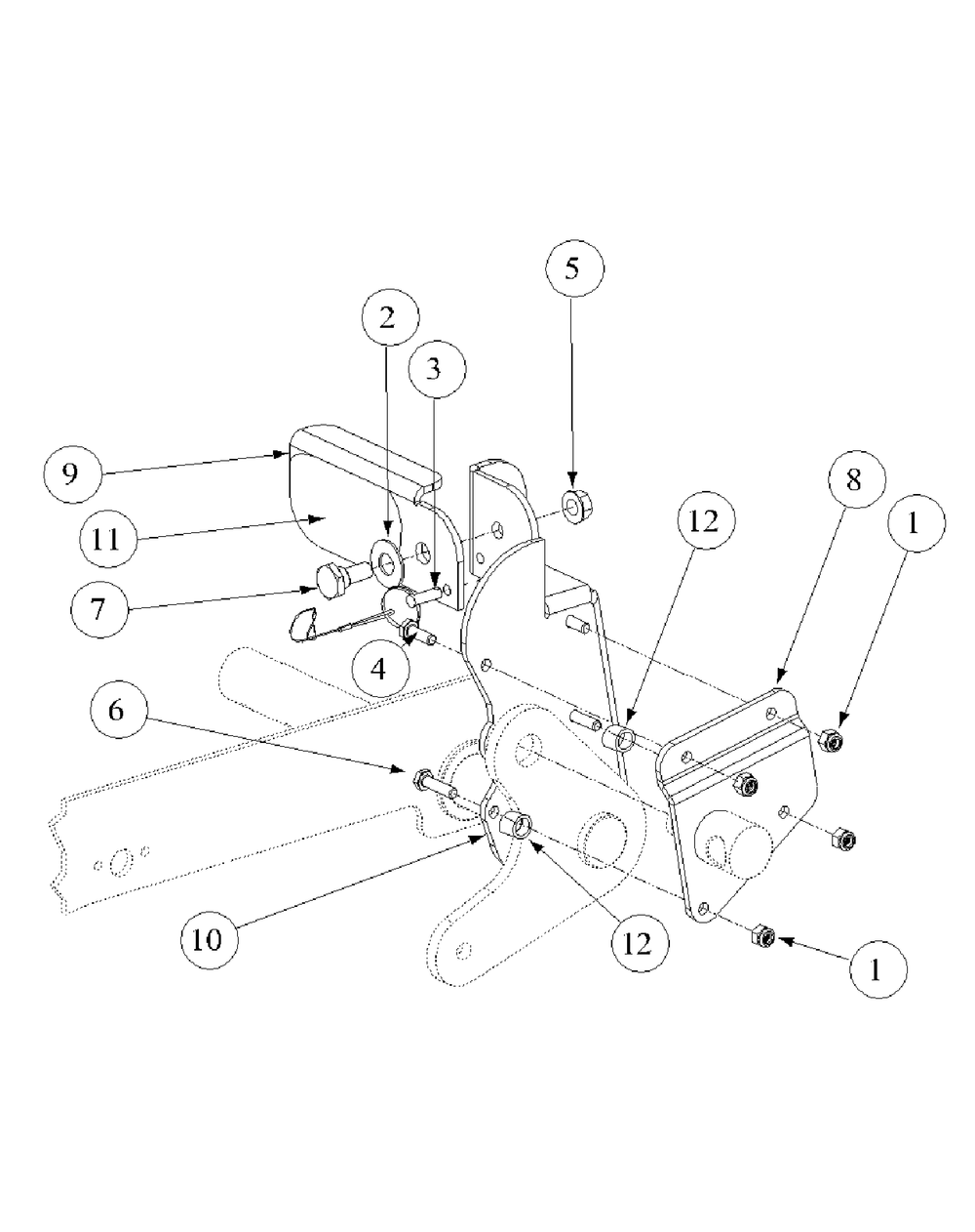 Foot Pedal Deck Lift Assembly Diagram and Parts List for M72-GN33 53BB5FJZ750-33HP-OHV Cub Cadet Lawn Tractor